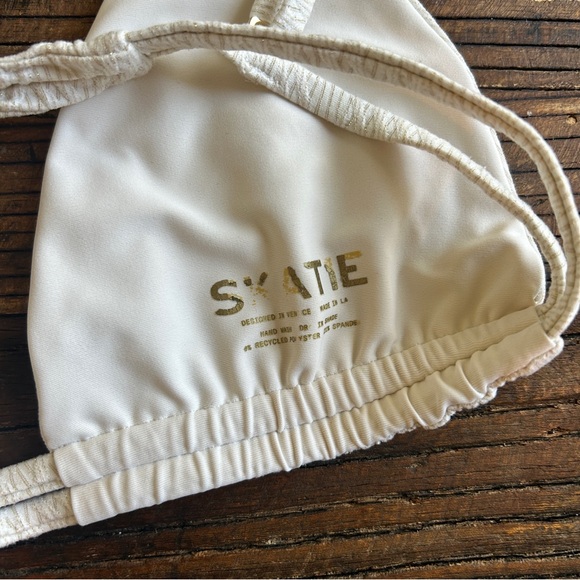 Skatie | ‘Cairo’ Ivory and Gold Bikini TOP ONLY  L - Picture 3 of 7